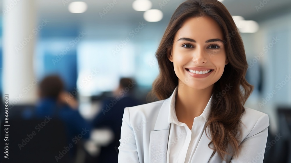 custom made wallpaper toronto digitalPortrait of young businesswoman smiling at camera in office. Business people concept