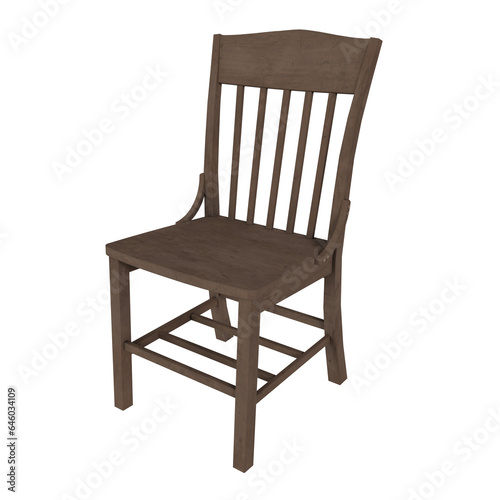 Wooden Chair Isolated On Transparent Background