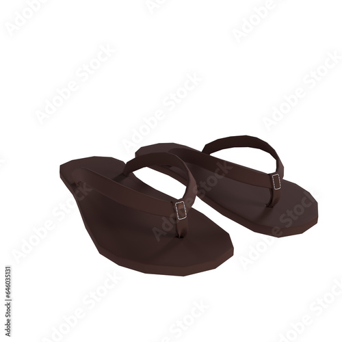 Wooden Slippers Isolated On Transparent Background