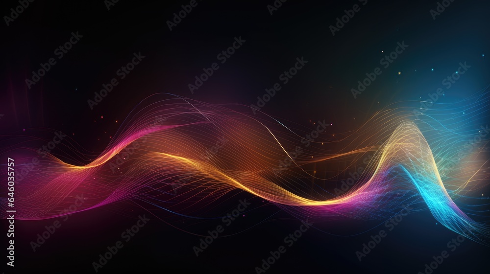  Abstract Futuristic Background with Gold Pink Blue Glowing Neon Moving High Speed Wave Lines and Bokeh Lights Data Transfer Concept Fantastic Wallpaper