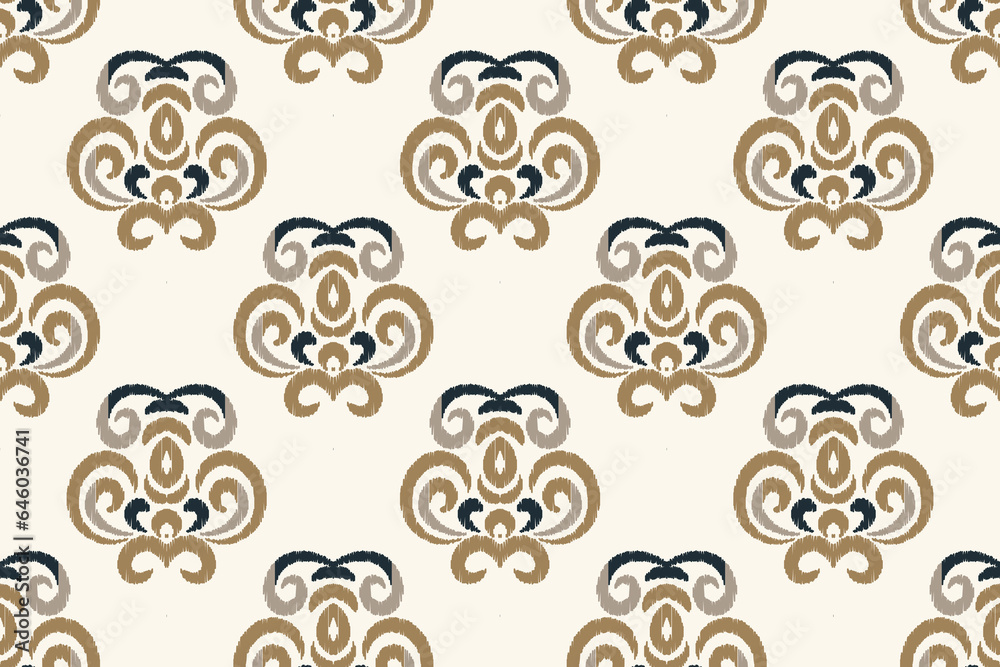 Ikat Floral Paisley Embroidery Background. Ikat Pattern Geometric Ethnic Oriental Pattern Traditional. Ikat Aztec Style Abstract Design for Print Texture,fabric,saree,sari,carpet. Ikat Floral Paisley Embroidery Background. Ikat Pattern Geometric Ethnic Oriental Pattern Traditional. Ikat Aztec Style Abstract Design for Print Texture,fabric,saree,sari,carpet.