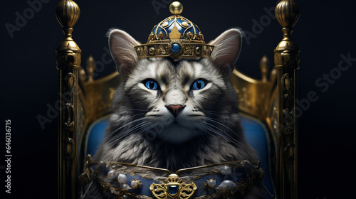 cat king royal crown scene, with generative ai