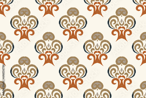 Ikat Floral Paisley Embroidery Background. Ikat Patterns Geometric Ethnic Oriental Pattern Traditional. Ikat Aztec Style Abstract Design for Print Texture,fabric,saree,sari,carpet.