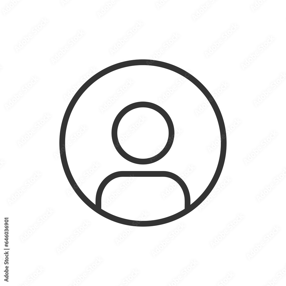 Profile - simple line icon with editable stroke. User profile outline symbol. Vector illustration. Profile - simple line icon with editable stroke. User profile outline symbol. Vector illustration.