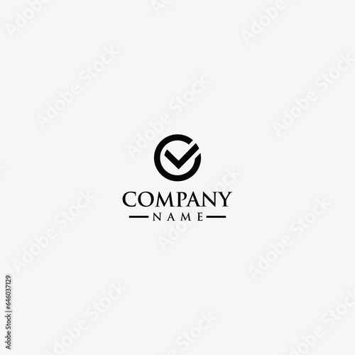 vector illustration of CV logo design in black 