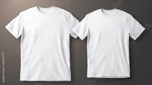  Plain White T - Shirt Mockup Template with View Front Back © 3D Station