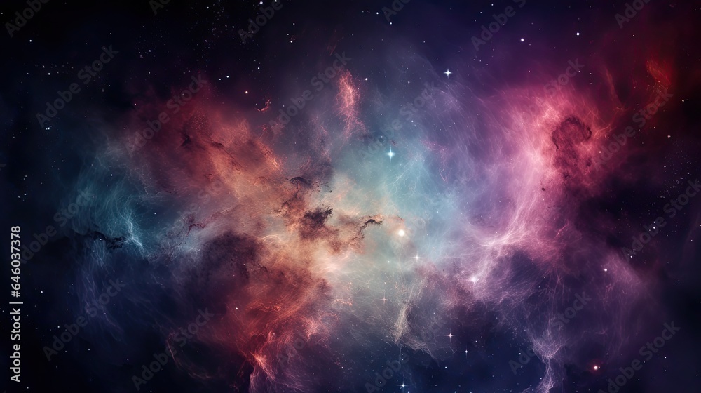 Space Nebula and Galaxy