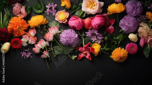Spring Banner for March Mother s Day Colorful Vibrant Bouquet of Various Flowers
