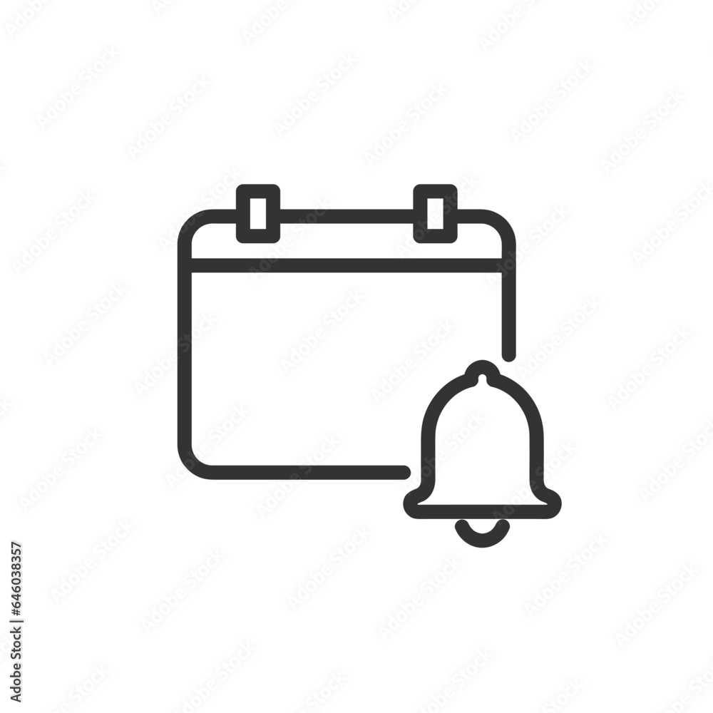 Calendar reminder - line icon with editable stroke. Vector illustration. Calendar reminder - line icon with editable stroke. Vector illustration.