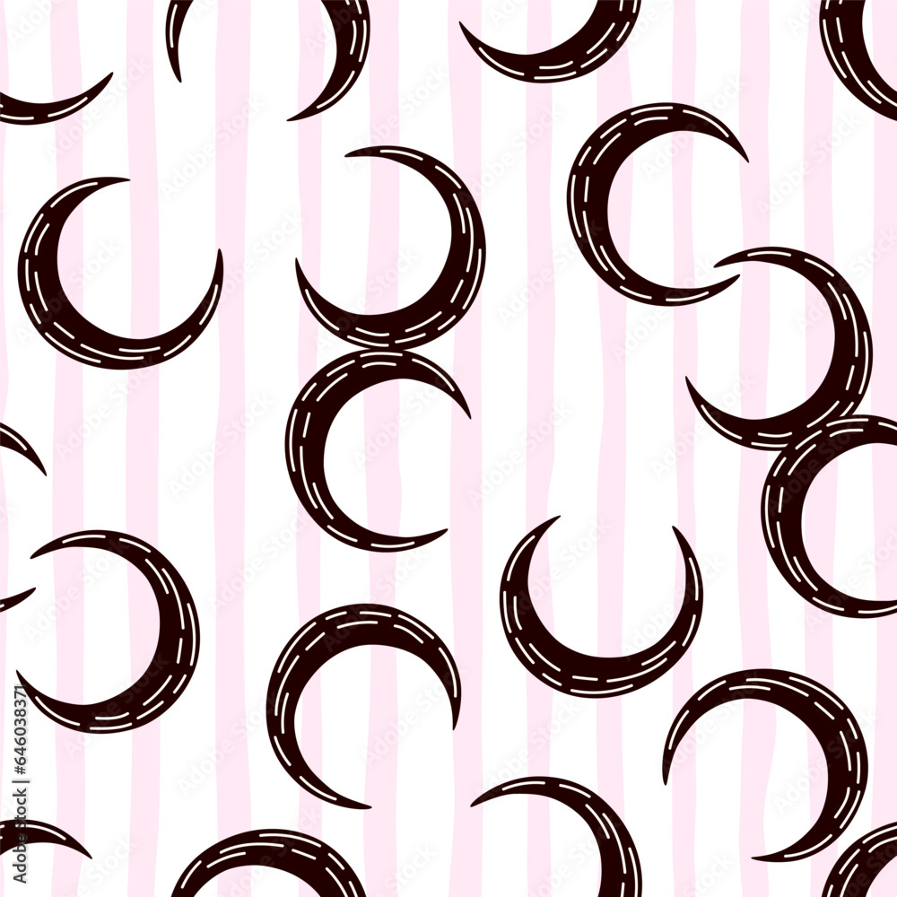 Obraz premium Simple moon silhouettes seamless pattern.