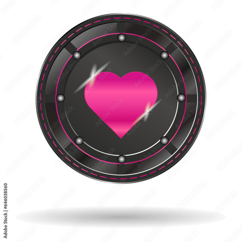 black casino glossy poker chip with pink hart. Blackjack or online casino web banner, logo or icon.
black casino glossy poker chip with pink hart. Blackjack or online casino web banner, logo or icon.