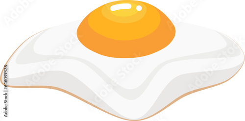 Fried egg one breakfast clipart gradient side view design illustration vector