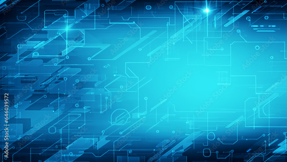 Obraz premium Futuristic blue technology style background Generative AI