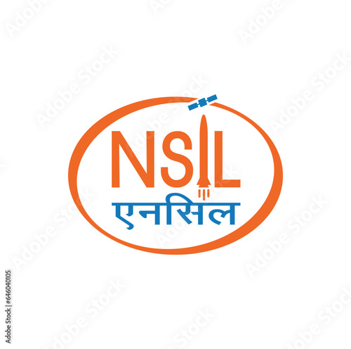 India Moon landing mission 2023.  NSIL. Translation India Text: India Space Project. Vector illustration.