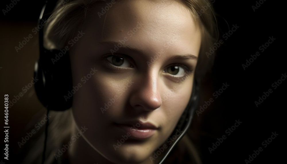 Beautiful young woman with blonde hair looking at camera sensually generated by AI Beautiful young woman with blonde hair looking at camera sensually generated by AI