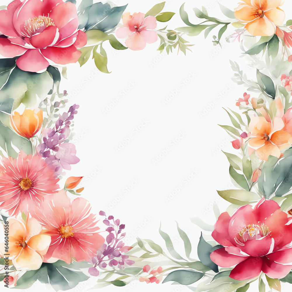 frame of flowers, flower background, for invitation background, wedding card background, thank you card background