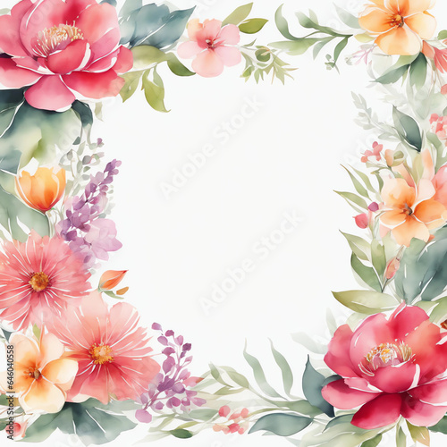 frame of flowers, flower background, for invitation background, wedding card background, thank you card background