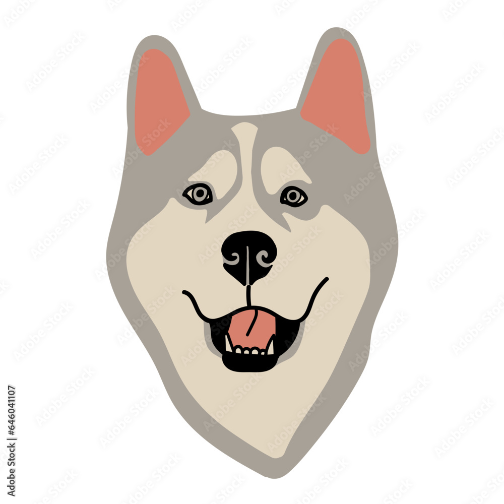 Husky Dog Portrait Illustration Husky Dog Portrait Illustration