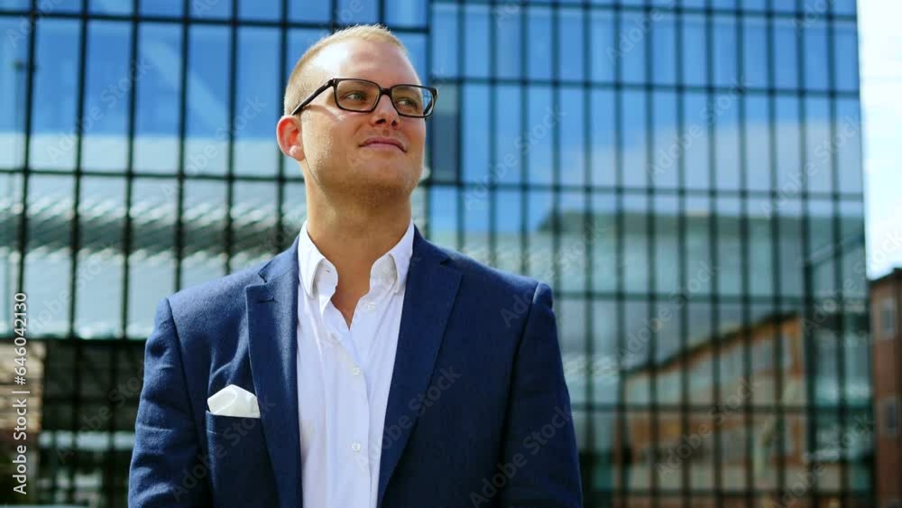 Portrait of Handsome Caucasian Man Working in Finance Corporate Business Portrait of Handsome Caucasian Man Working in Finance Corporate Business