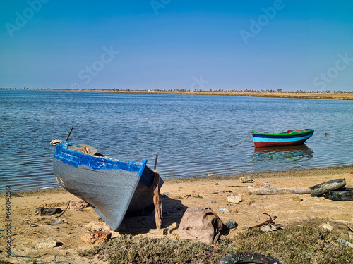 road from the island of Djerba to the continent, Africa, Tunisia photo