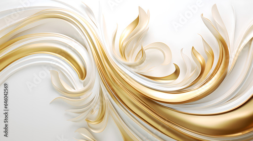 Background depicting wings with white and gold liquid, Generative AI