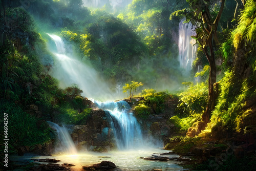 waterfall in the jungle © Somyod