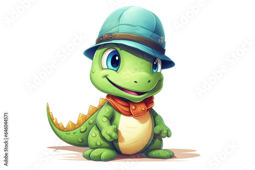 vector cute dinosaur wearing a hat © Salawati