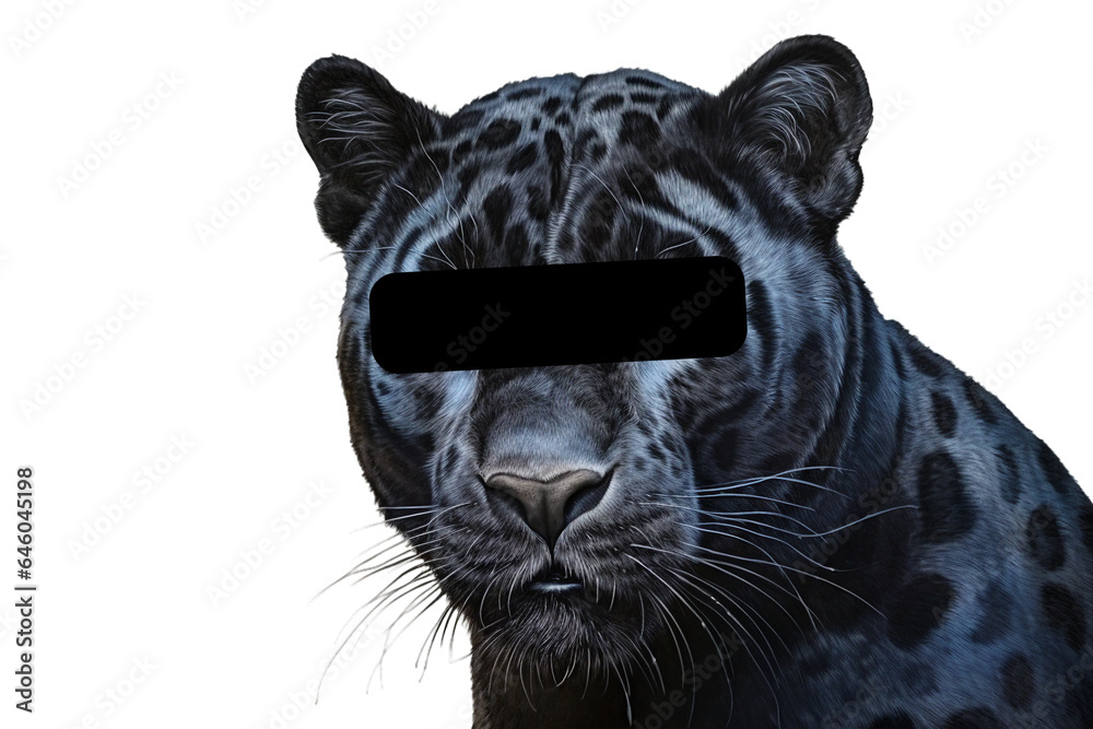 Panther. isolated object, transparent background - obrazy, fototapety, plakaty 