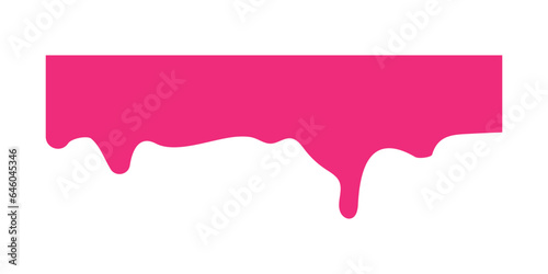 Strawberry ice cream melted isolated for banner decoration.