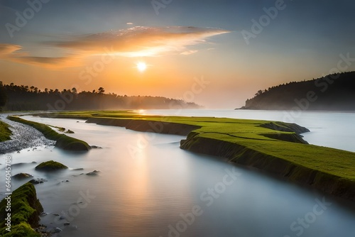 sunrise over the river © malik