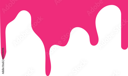 Strawberry ice cream melted isolated for banner decoration.