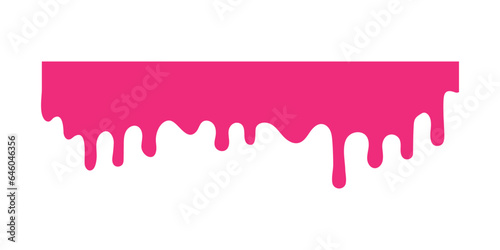 Strawberry ice cream melted isolated for banner decoration.