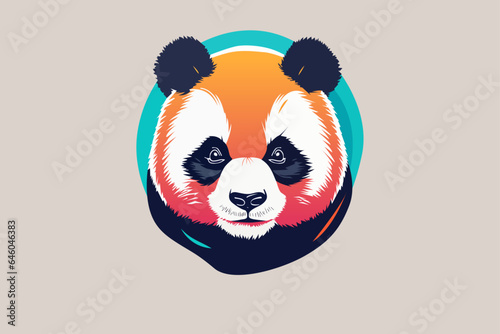 bright vector logo face bear panda beast logo, sign, symbol
