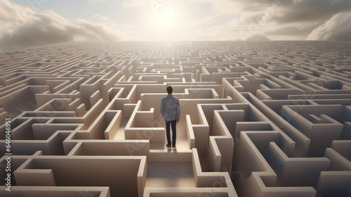 Fotografie, Obraz Surreal Labyrinth: Navigating Life's Challenges with Complex Problem-Solving for Success