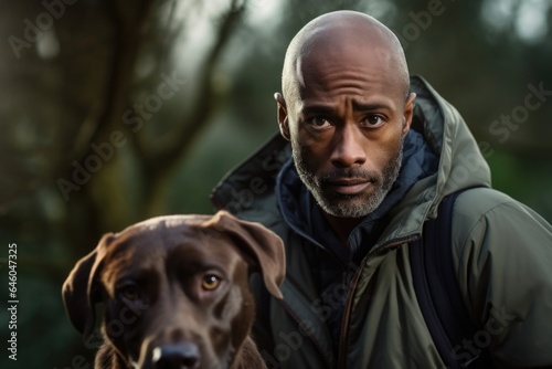 biracial male in senior years, walking dog in eerie, dimlit park, senses impending threat he hears whispering behind him. bodys primeval instinct kicks in, causing adrenaline to surge, readying