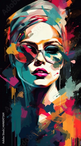 A beautiful painting of a model in abstract form. I would use this for a prints on the wall or background wallpaper.