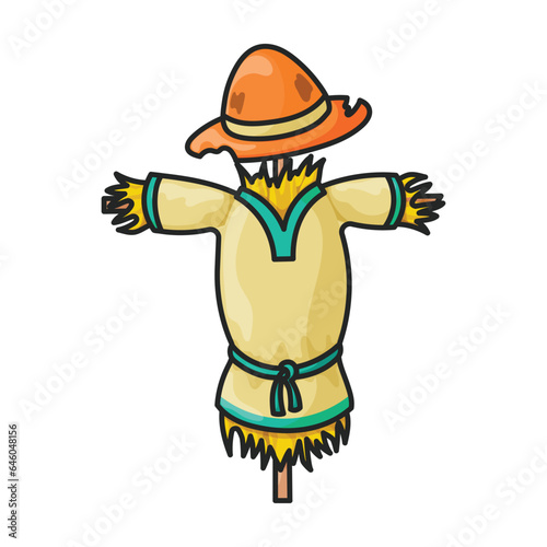 Scarecrow vector icon.Color vector icon isolated on white background scarecrow.