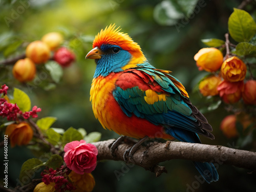  A bird sitting on a tree branch 