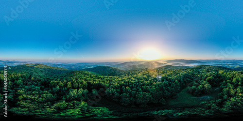 Fototapeta Naklejka Na Ścianę i Meble -  Beskid Wyspowy, Małopolska, Poland, panorama 360, lato