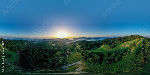 Beskid Wyspowy, Małopolska, Poland, panorama 360, lato