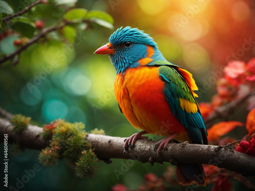   A bird sitting on a tree branch  © Lahiru