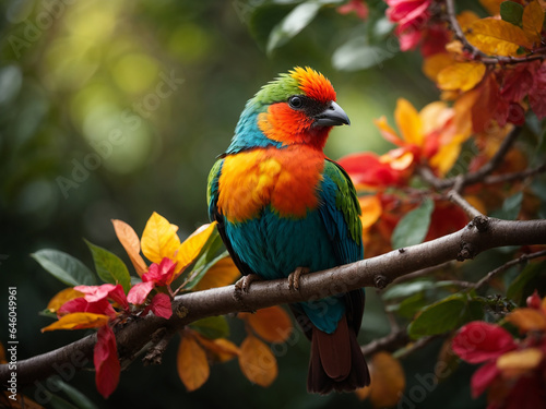   A bird sitting on a tree branch  © Lahiru