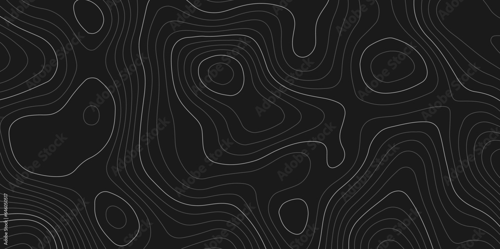 Abstract topographic wavy curve line background. Topography map pattern, Geographic wavy curved relief. Topographic lines background. Vector illustration.