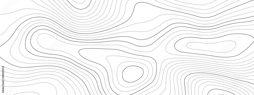 Abstract wavy topographic map. Abstract wavy and curved lines background. Abstract geometric topographic contour map background.