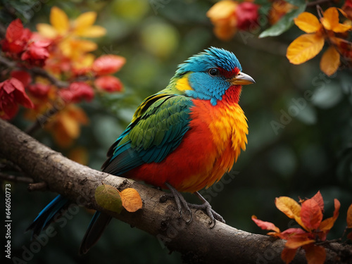  A bird sitting on a tree branch 
