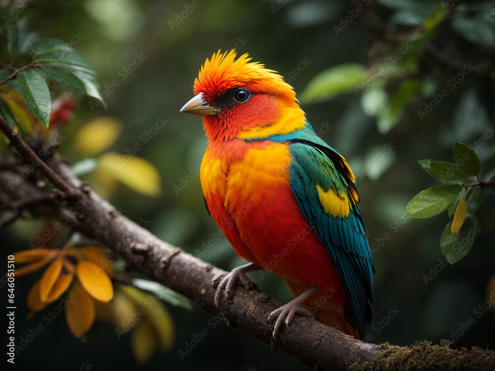 Obraz premium A bird sitting on a tree branch 