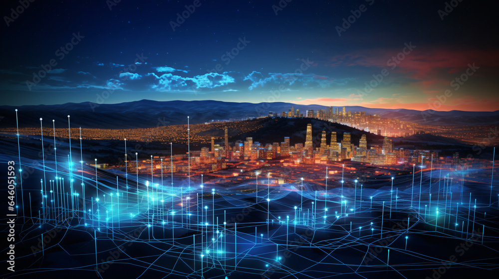 Analysts and energy experts using AI algorithms and data analytics to forecast energy demand patterns, helping utilities plan for peak usage periods - obrazy, fototapety, plakaty 