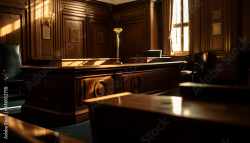 Modern luxury home interior design with elegant wood material and comfortable seating generated by AI