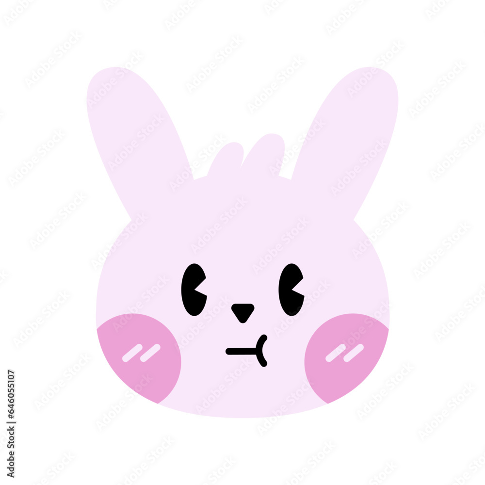 Cute Rabbit Face Emoticons Set. Happy, Angry, Crying, Love and Sleeping Cute Faces. Cute Rabbit Face Emoticons Set. Happy, Angry, Crying, Love and Sleeping Cute Faces.