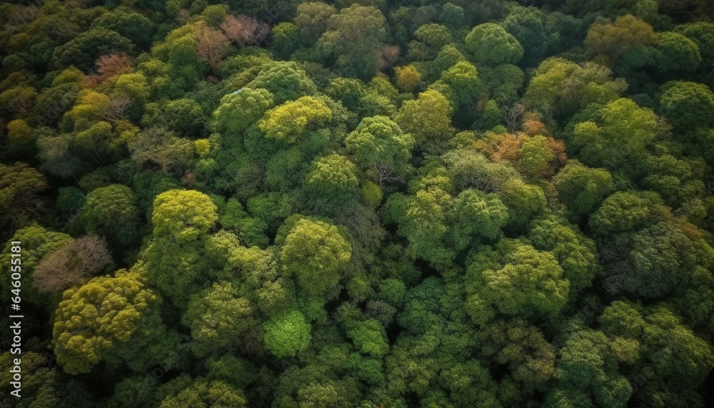 Autumn leaves cover the tranquil forest, a beauty in nature generated by AI Autumn leaves cover the tranquil forest, a beauty in nature generated by AI
